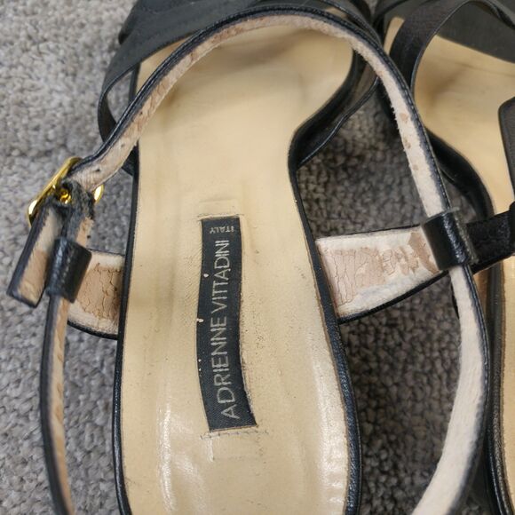 Etienne Aigner Open Toe Heels Womens Size 10 B Slingback Shoes Black - Picture 6 of 9